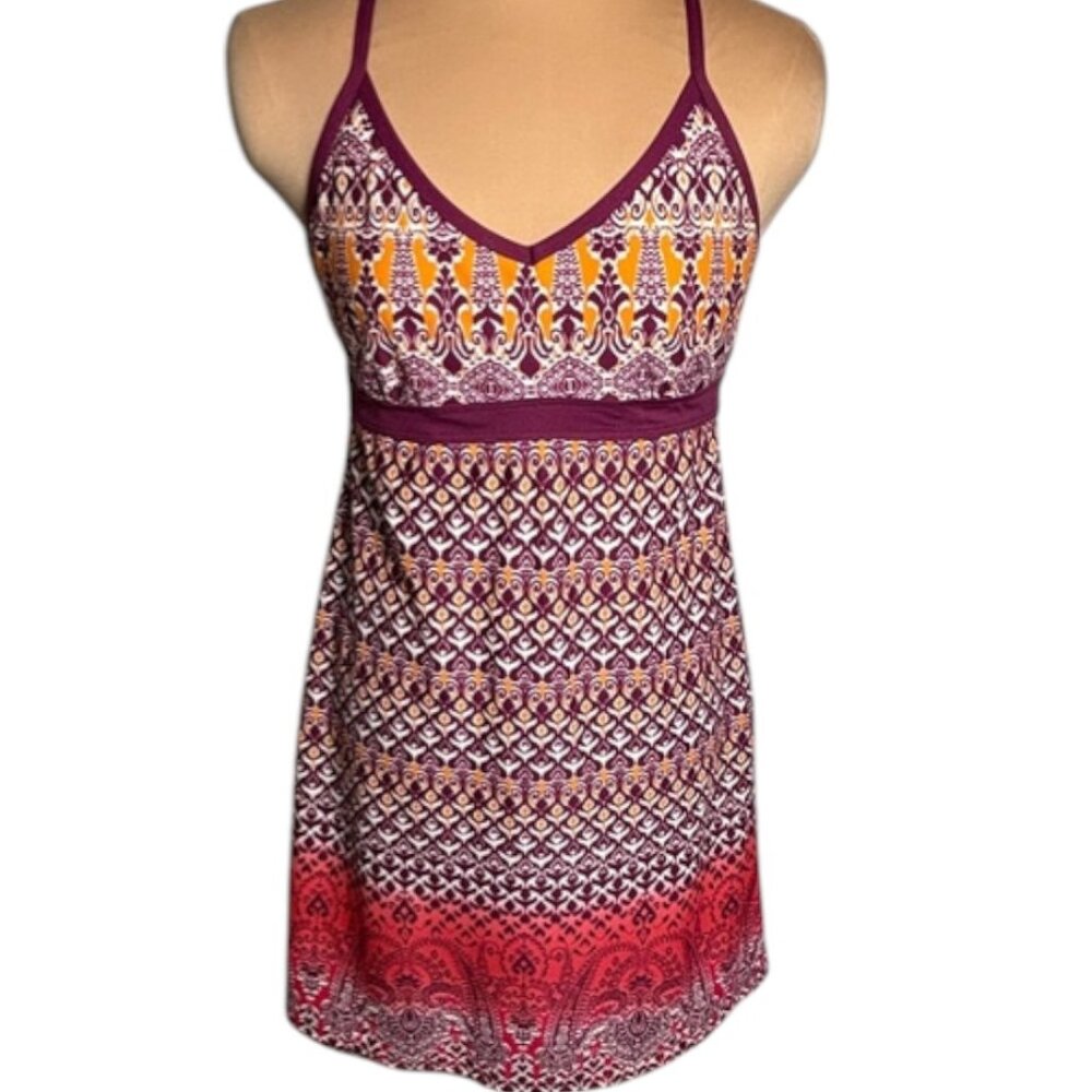 Athleta Swim Dress Shorebreak Grenadine Bombay Print Sml Racerback Built-In Bra - Picture 2 of 14